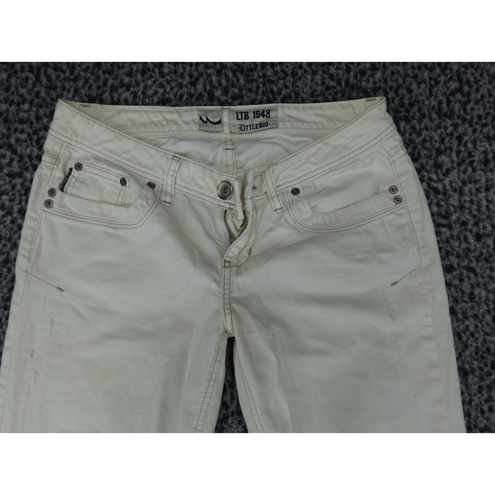LTB 1948 Little Big Jeans Womens W28 L34 Off-White Straight Leg Stretch Denim - Picture 2 of 13